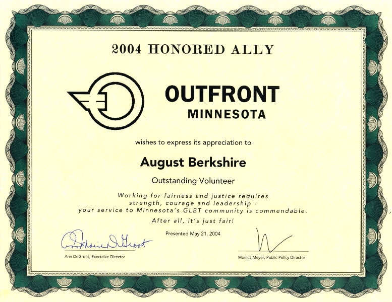 OutFront Minnesota Award 2004